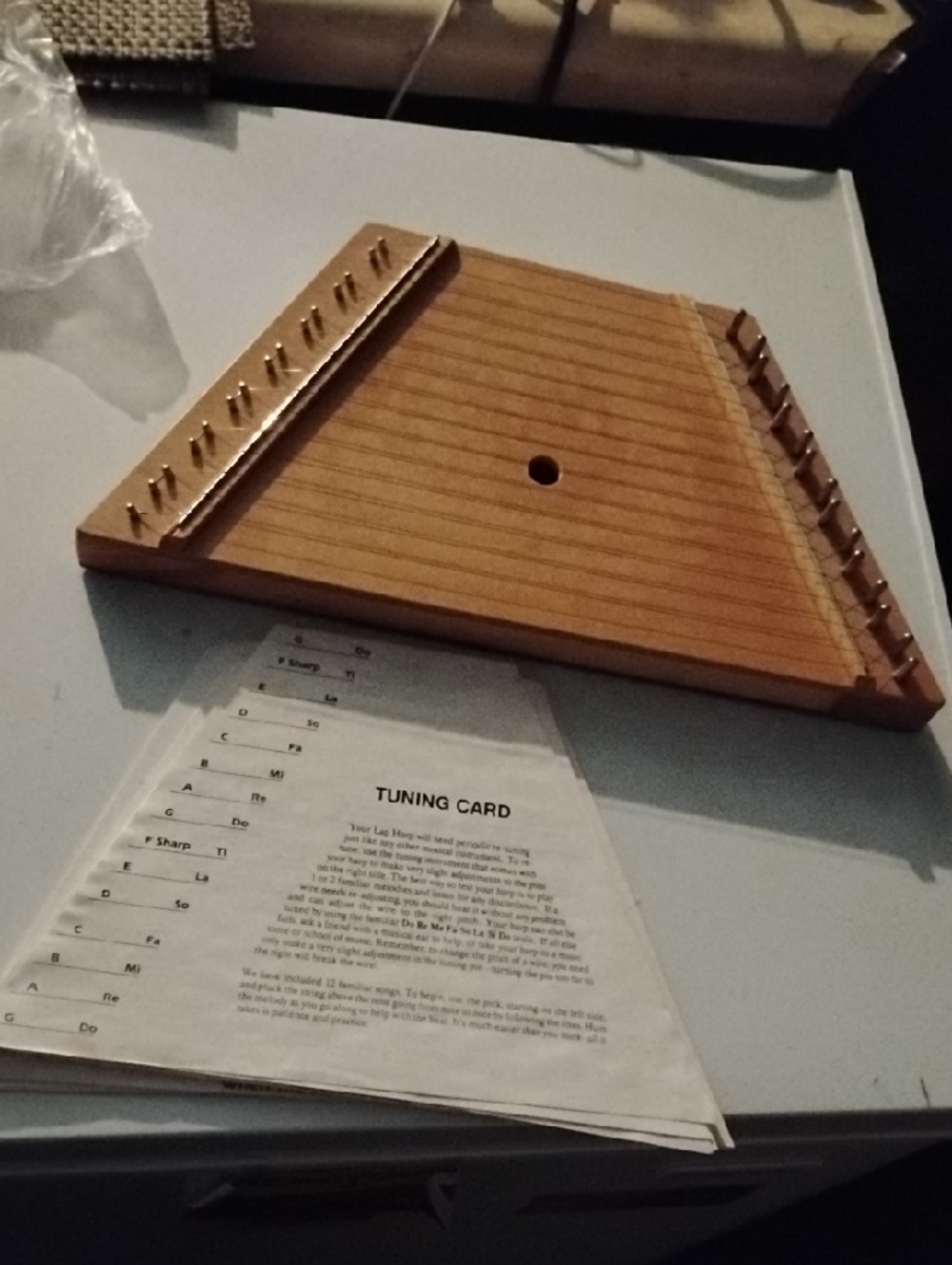 Wooden Lap Dulcimer/Zither with Tuning Card - Natural Wood(Song Book Included)